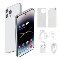 1 x RAW Customer Returns Unlocked 4G Android Phablet, I14 ProMax 6 Mobile Phone with 7 Inch Perforated Screen 4GB RAM 128 ROM 4000mAh Unlocked Mobile Phone for 12 100-240V White EU Plug Pro MAX - RRP €141.65