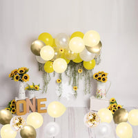 79 x Brand New Yellow White Gold Confetti Balloons - 50pcs 12inch Pastel Yellow Latex Party Balloon for Sunflower Honey Bee Theme Birthday Baby Shower Wedding Decorations - RRP €1516.8