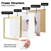 1 x RAW Customer Returns Egofine picture frames 20x20 set of 4, robust wooden composite photo frames with real glass - horizontal or vertical for wall hangings or table decoration, silver - RRP €27.22