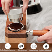 1 x RAW Customer Returns Bottomless portafilter 51mm for Delonghi Dedica EC680 EC685 Portafilter With 1 cup filter basket Splicing handle made of walnut wood and stainless steel - 3 Ears - RRP €29.23