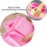 1 x RAW Customer Returns Rectangle Silicone Soap Molds, Homemade Soap Molds, 6 Cavity Cake Baking Molds, Chocolate Bar Molds, DIY Soap Making Trays for Crafting Pink Purple  - RRP €14.17