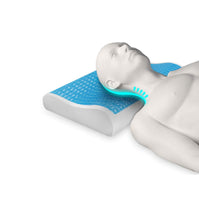 1 x RAW Customer Returns Viscoelastic Gel Cervical Pillow with Memory Foam Prevents Back and Neck Pain Firm and Soft Flex Visco Sleeping Cushion with Breathable and Washable Anti-mite and Antibacterial Cover - RRP €32.99