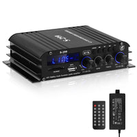 1 x RAW Customer Returns S-299 4.1-Channel HiFi Amplifier, RMS 40Wx4 50W Bluetooth Mini Audio Amplifier Max. 800W Power Passive Subwoofer Amplifier DC 12V 5A for Home Speakers with USB SD Slot, AUX - RRP €59.98