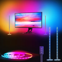 1 x RAW Customer Returns SIBI LED gaming lighting, RGBIC Ambilight PC backlighting with music sync, software control, 42cm LED lightbar and 2.5m LED strip compatible with max. 34 inch monitor - RRP €48.4