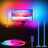 1 x RAW Customer Returns SIBI LED gaming lighting, RGBIC Ambilight PC backlighting with music sync, software control, 42cm LED lightbar and 2.5m LED strip compatible with max. 34 inch monitor - RRP €48.4