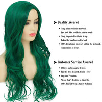 1 x RAW Customer Returns Long Curly Green Waves Wig Women Side Parts Natural Shape Cosplay Synthetic Fiber Wig Heat Resistant Replacement Wig - RRP €27.22