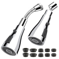 1 x RAW Customer Returns Faucet extension kitchen bathroom set of 2, swivel shower with hose, aerator extension attachment 360 rotating, water saving filter for faucets with faucet adapter for M22 to M20, M22, M24 - RRP €19.9