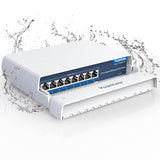 1 x RAW Customer Returns YuanLey 8-Port Gigabit Ethernet PoE Switch Outdoor Waterproof Unmanaged Network Switch 1000Mbps, Built-in 120W Power, Support IEEE802.3af at and Plug Play - RRP €65.99