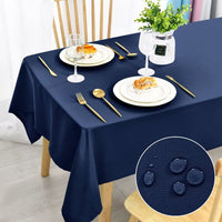 1 x RAW Customer Returns DWCN Dark Blue Tablecloth Stain Resistant Washable Table Linen Waterproof Tablecloth for Dining Room, Garden, Party, Weddings or Household, 150x300cm - RRP €25.49