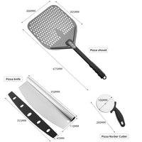 1 x RAW Customer Returns Goodview Household Perforated Pizza Peel, Professional 12 x 14 Paddle Anodized Aluminum Rotary Peeler with Removable Alloy Handle for Homemade Pizza - RRP €27.99