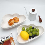 5 x Brand New BreeRainz Unique Ceramic Fruit Bowl for Kitchen Counter, 10 Inch Cute Cloud-Shaped Modern Decorative Bowl for Home Table Decoration, Pedestal Bowl Fruit Bowl for Fruit Bread White  - RRP €100.8