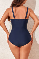 1 x RAW Customer Returns Smismivo Women s Swimsuit Tummy Control Push Up Shape Swimsuit with Underwire Retro Slimming Ruffles One-Piece Swimwear Swimsuits for Women One Piece Swimming Suits Bathing Dress Navy Blue  - RRP €38.99