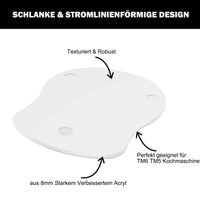 6 x RAW Customer Returns for Thermomix TM6 TM5 sliding board acrylic - quick moving rolling board for Thermomix Vorwerk food processor TM 6 accessories base board, white - RRP €186.9