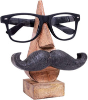 1 x RAW Customer Returns Ajuny Handmade Decorative Wooden Eyeglass Holder with Lips and Mustache Design Wooden Eyeglass Stand, Specs for Office Desk Home Decoration Lips Mustache Combination  - RRP €15.99