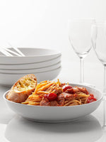 1 x RAW Customer Returns Y YHY pasta plate, 21.6x4.5 cm soup plate, 6-piece pasta bowl, salad bowl, deep plate, ideal for pasta, soups and salad, pasta bowls, soup bowl, large bowls, 880 ml, white - RRP €47.82