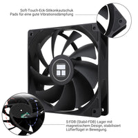 1 x RAW Customer Returns Thermalright TL-C12C CPU fan 120mm case cooler fan, 4-pin PWM silent computer fan with S-FDB bearing included, up to 1550RPM fan - RRP €14.9