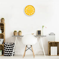 1 x RAW Customer Returns Lafocuse 3D Numbers Silent Wall Clock Yellow, Modern Wall Clock 30cm Easy to Read, No Ticking Silent Decoration for Living Room Kitchen Children s Room Office - RRP €21.62