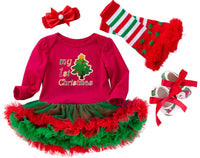 1 x RAW Customer Returns FANCYINN Baby Girls Christmas Tree Dress Romper Ruffle Tutu Outfits My First Christmas Costume Dress Romper with Headband Leg Warmers Shoes 4 Piece Set 0-3 Months - RRP €32.99