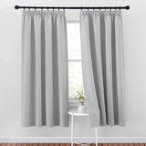 1 x RAW Customer Returns PONY DANCE blackout curtain, ruffle tape, set of 2, H 175 x W 140 cm, bedroom curtains with ruffle tape, gray opaque thermal curtain, cold protection, ruffle tape, silver grey - RRP €27.95