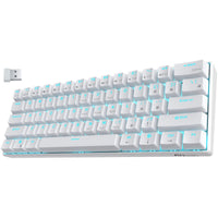 1 x RAW Customer Returns RK ROYAL KLUDGE RK61-US 2.4Ghz Wireless Bluetooth Wired 60 Mechanical Keyboard, 61 Keys Compact Keyboard, Hot Swappable Red Switch Gaming Keyboard with Software for Windows Mac Android - RRP €70.14