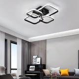 1 x RAW Customer Returns Comely LED ceiling light 60W ceiling lamp, living room lamp modern, 4-bulb ceiling lamp, kitchen lamp modern lamp for kitchen office bedroom living room dining room hallway entrance hall, square, black - RRP €59.99