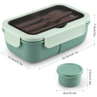 2 x RAW Customer Returns Lunch box with dividers set, 1250ml lunch box with compartments for children adults, lunch box breakfast box, lunch box snack box with cutlery, snack box bread box, food box snack box, breakfast box snack box - RRP €21.98