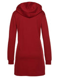 1 x RAW Customer Returns TrendiMax Women s Hoodie Dress Autumn Long Sleeve Sweatshirts Hoodie Streetwear Jumper Pullover Mini Dresses, Red, M - RRP €37.3