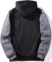 1 x RAW Customer Returns Men s Sweatshirt with Hood and Zip and Fleece Lining 1712 Black Red XL  - RRP €50.28