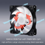 1 x RAW Customer Returns upHere 120mm ARGB LED Remote Control Motherboard Control ARGB 5V 3PIN Quiet Case Fan Case Coolers and Radiators High Airflow SR12-06-3 - RRP €17.5