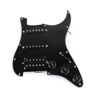 1 x RAW Customer Returns Musiclily 11-Hole HSS Prewired Strat Pickguard Loaded Pickguard with Single Coil Humbucker Pickup Set for Fender USA Mexican Stratocaster Squier Electric Guitar, 3 Ply Black - RRP €28.32