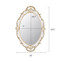 1 x RAW Customer Returns YCHMIR Small Vintage Wall Mirror, 36.8 x 25.4 cm, Oval, White - RRP €19.67