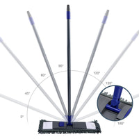 1 x RAW Customer Returns Masthome Flat Floor Mop Set, 128 cm Chenille Flat Mop with 4 Mop Pads, Wiper Set for Quick Cleaning Floor Cleaning, Send Scraping Dust Tool - Blue - RRP €28.39