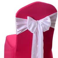 1 x RAW Customer Returns CHENGZI 10pcs Satin Chair Sashes with Satin Bow for Wedding Banquet Birthday Event White  - RRP €22.8