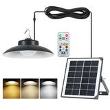 1 x RAW Customer Returns Solar Pendant Lamp, 2 Modes Outdoor Solar Lamp with Photosensitive Function, 5M Cable, IP65 with Remote Control, Outdoor Solar Spotlight for Garden, Patio, Garage, Entrance - RRP €26.8