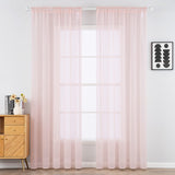 1 x RAW Customer Returns MIULEE Voile Curtain Transparent Curtain Made of Voile Plain Rod Pocket Transparent Living Room Airy Decorative Curtain for Bedroom Set of 2 175 x 140cm H x W , Light Pink - RRP €22.76