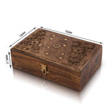 1 x RAW Customer Returns The Great Indian Bazaar Handcrafted Decorative Wooden Jewelry Box Jewelry Organizer Storage Box Treasure Chest Trinket Holder Lock Box Watch Box Card Box Memory Box - RRP €19.99