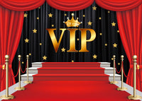 1 x RAW Customer Returns INRUI Red Carpet VIP Photography Backdrop Stage Channel Gold Glitter Spots With Curtain Background Party Video Shooting Decorations 2.4 x 1.8 m  - RRP €26.39