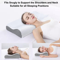 1 x RAW Customer Returns Ecosafeter Contoured Memory Foam Pillow - Deep Sleep Orthopedic Neck Pillow, Hypoallergenic Washable Soft Support Premium Quality Non-Standard Size  - RRP €26.87