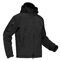 1 x RAW Customer Returns KEFITEVD Softshell Jacket Men s Waterproof with Hood Fleece Lined Jacket Winter Warm Windproof Outdoor Ski Jacket Men s Functional Jacket Winter Jacket Black XL - RRP €67.55