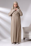 1 x RAW Customer Returns Muslim Dresses for Women One Piece Long Sleeve Islamic Prayer Dress with Prayer Rug and Beads Islamic Set Mink 3XL 6XL - RRP €40.47