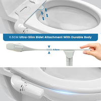 1 x RAW Customer Returns PENDEJATO Ultra-thin bidet attachment for toilet, non-electric slim bidet, retractable anti-clogging double nozzles and adjustable water pressure, butt shower, Taharet, white two nozzles  - RRP €43.99