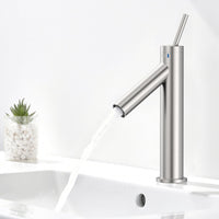 1 x RAW Customer Returns Bathroom tap, LONHEO modern stainless steel basin tap for bathroom, splash-proof and suitable for water heaters, single-lever mixer tap for washbasin and guest toilet - RRP €44.44