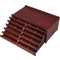 1 x RAW Customer Returns MEEDEN Beech Wood 6 Drawer Storage Box, Portable Multifunctional Storage Box with Drawer and Compartments for Crayons, Pencils, Pens, Makeup Brushes Mahogany Color  - RRP €72.95