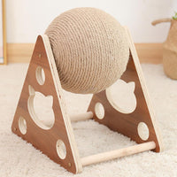 3 x Brand New UKCOCO Pet Accessories 1pc wooden cat scratching ball Sise rope cat climbing stand funny cat toy - RRP €90.72