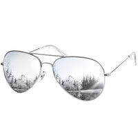 1 x RAW Customer Returns KANASTAL Sunglasses Men and Women Mirrored Silver Lenses with Premium Metal Frame UV400 Protection Classic Mirrored Glass Sunglasses - RRP €19.67