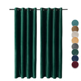 1 x RAW Customer Returns SWECOMZE Set of 1 Velvet Curtains, Blackout Curtains, Opaque Curtains, Room Darkening with Eyelets, Thermal Curtains for Bedroom, Living Room Dark Green, 137 213cm  - RRP €41.14