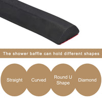 1 x Brand New sourcing map Collapsible Shower Water Barrier 67 Self Adhesive Shower Corner Water Guard for Kitchen Countertop Cooktop Bathroom Tub for Dry and Wet Separation Black - RRP €17.89