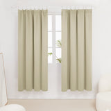 1 x RAW Customer Returns Deconovo blackout curtains with ruffle tape curtain for balcony doors, thick thermal curtain, cold protection, warm heat protection, 160 x 132 cm height x width , beige, set of 2 - RRP €27.84