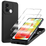 18 x Brand New WQRTYJK Case for Xiaomi Redmi 12C 2 x Tempered Glass Screen Protector, Soft TPU Silicone Case Cover Anti-Scratch Shockproof Case for Xiaomi Redmi 12C Xiaomi Redmi 11A - Black - RRP €163.08