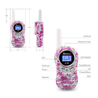 1 x RAW Customer Returns QNIGLO Q168 Classic Pink Children s Walkie Talkie, 8 Channels LCD Screen with Long Distance 2-4Km, Outdoor Camping, Toys for Children 3-12 Years and Christmas Gifts for Women Gifts for Girls Pink  - RRP €31.63